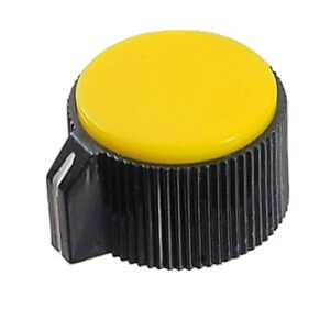 Bouton en plastique jaune  / 29.1 mm de diamètre