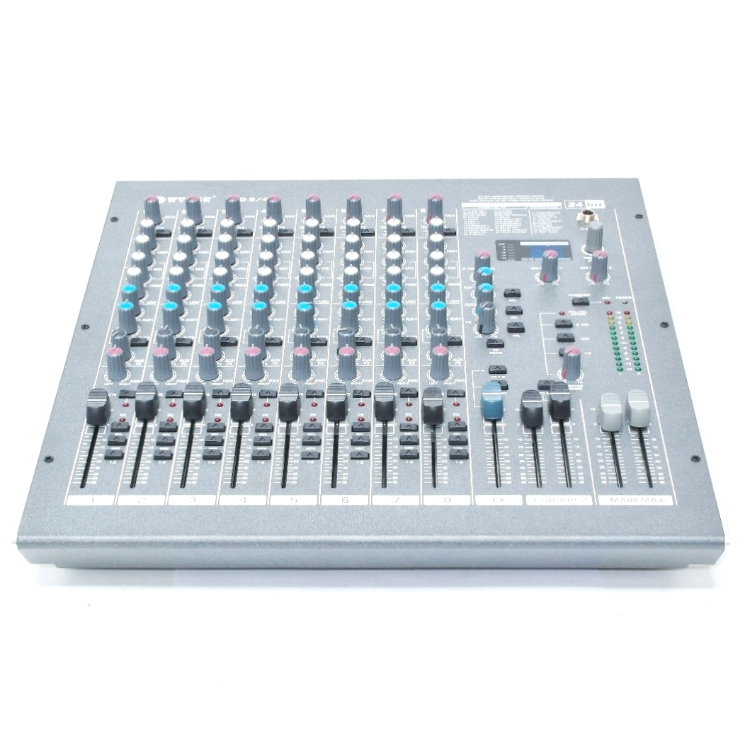 Console à 8 entrées et 2 contrôles auxilaires