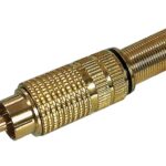 Connecteur RCA mâle noir à souder - 8 mm