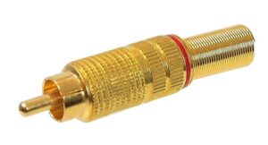 Connecteur RCA mâle rouge à souder - 8 mm