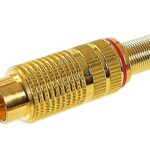 Connecteur RCA mâle rouge à souder - 6 mm