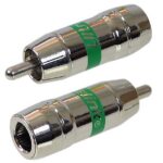 Connecteur RCA mâle vert pour RG-6