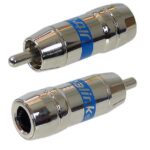 Connecteur RCA mâle bleu pour RG-6