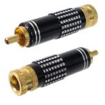 Connecteur RCA mâle noir à souder pour câble RG-6