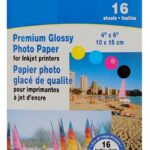 Paquet de 16 papiers photo glacés 4" x 6"