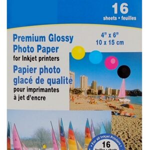 Paquet de 16 papiers photo glacés 4" x 6"