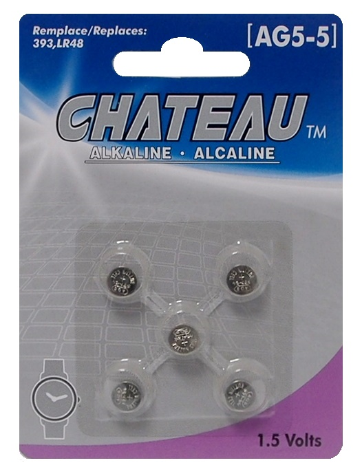 Pile bouton 393 (LR48, AG-5) alcaline - 5 pcs