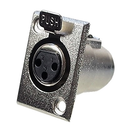 Prise XLR femelle châssis à 3 contacts