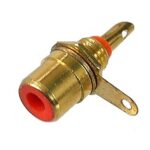 Connecteur RCA châssis femelle rouge à souder