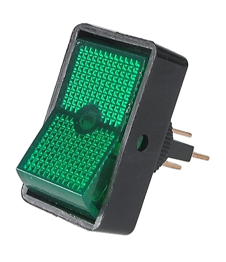 Interrupteur On-Off 12V vert S.P.S.T.