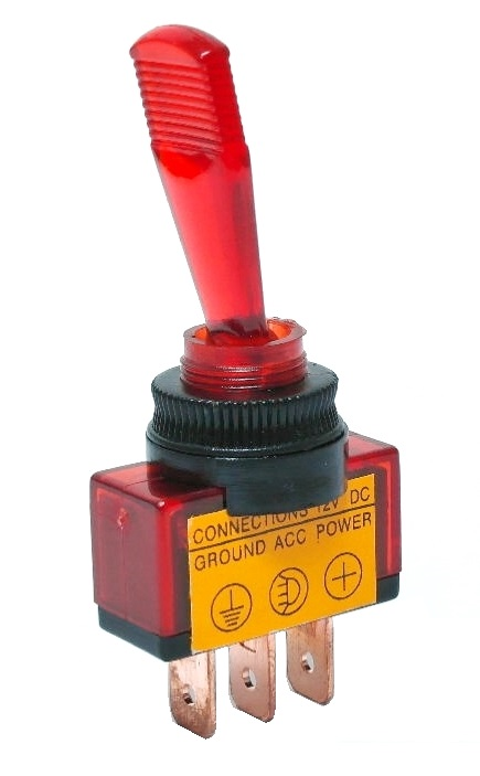 Interrupteur On-Off rouge S.P.S.T.