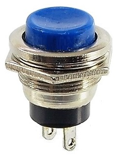 Interrupteur momentané à poussoir bleu (N.F.)