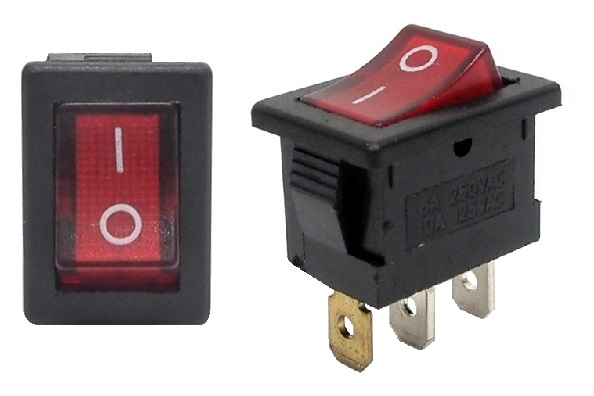Interrupteur On-Off S.P.S.T. avec lumière témoin