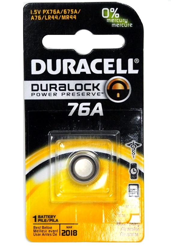 PILE ALCALINE DURACELL 76A (LR44) 1.5 VOLT
