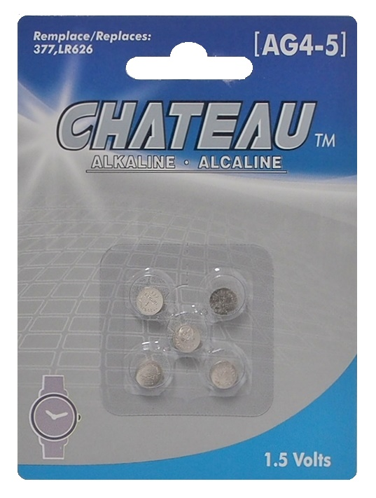 Pile bouton 377 (LR626, AG-4) alcaline - 5 pcs