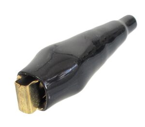Pince à ressort plaqué or - 5 ampères noir