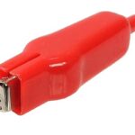 Pince à ressort de 64 mm plaqué argent - 20 ampères rouge