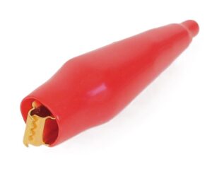Pince à ressort plaqué or - 10 ampères rouge