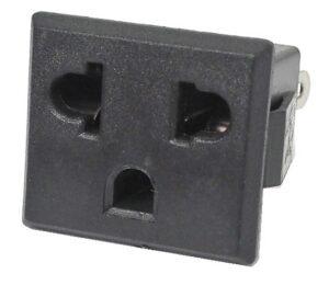 Fiche AC femelle châssis à 3 contacts 220V
