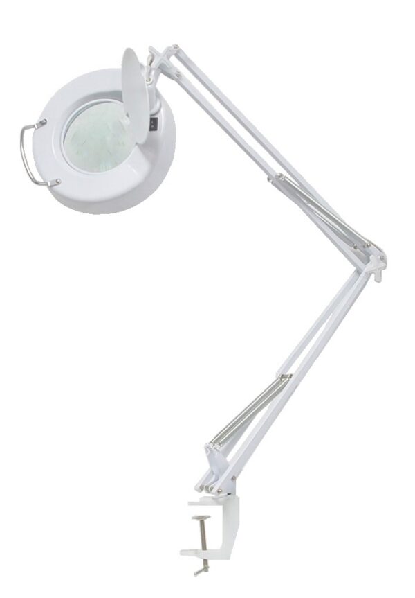 Lampe loupe avec bras articulé en métal