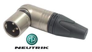 Connecteur Neutrik XLR mâle 3 contacts à 90 degrés