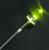 DEL transparent vert 3 mm 1.9V. à 2.3V.