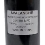 Condensateur pour moteur 125 VAC, 324 - 388 uF