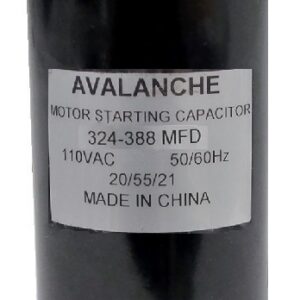 Condensateur pour moteur 125 VAC, 324 - 388 uF