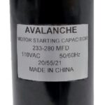 Condensateur pour moteur 125 VAC, 233-280 uF