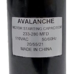 Condensateur pour moteur 125 VAC, 233-280 uF