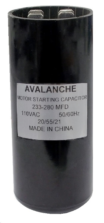 Condensateur pour moteur 125 VAC, 233-280 uF