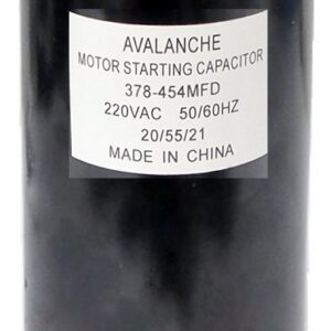 Condensateur pour moteur 220 VAC, 378-454 uF