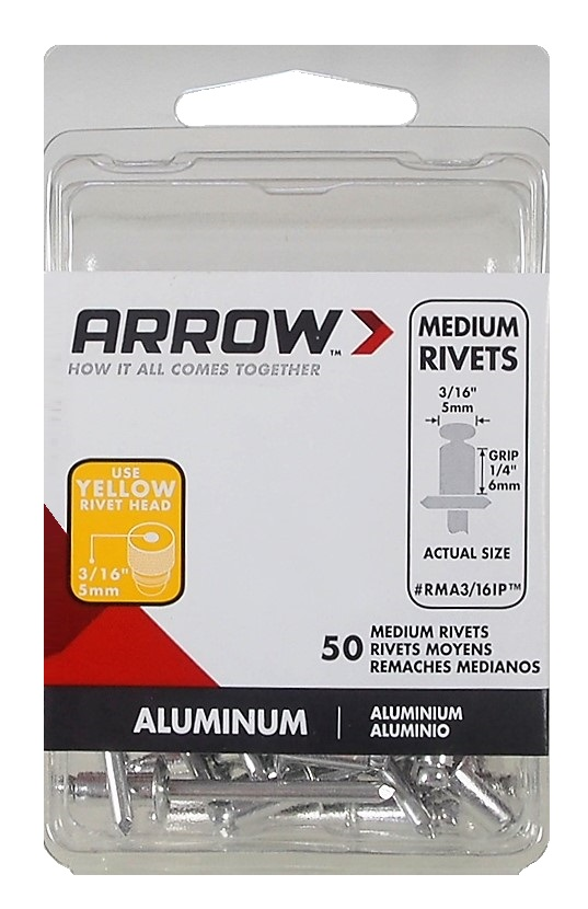 Paquet de 50 rivets 3/16" (5 mm) en aluminium