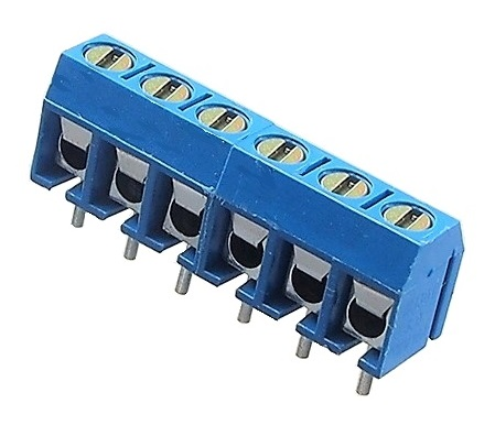 Bornier à vis à 6 contacts 300V 16 ampères 5 mm