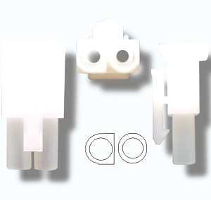 Prise molex mâle 2 contacts 0.100’’