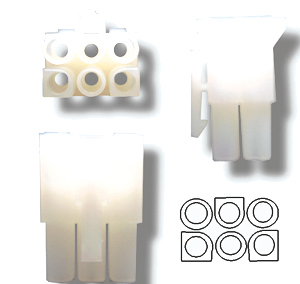 Prise molex mâle 6 contacts  0.100