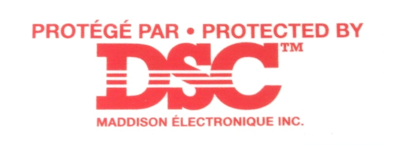 Autocollant "Protégé par DSC" pour fenêtres