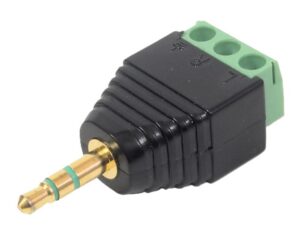 Connecteur Fiche 3.5 mm (1/8") mâle stéréo avec connection à visser sans soudure