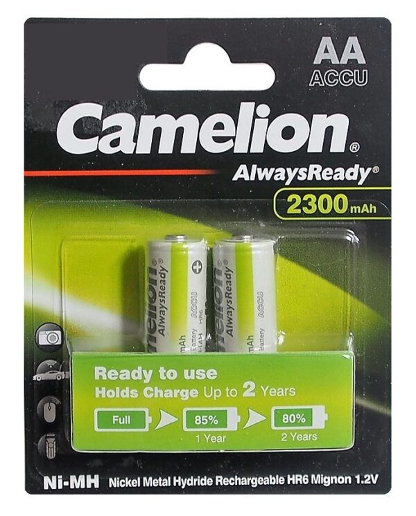 Paquet de 2 piles rechargeables AA - 2 300 mAh