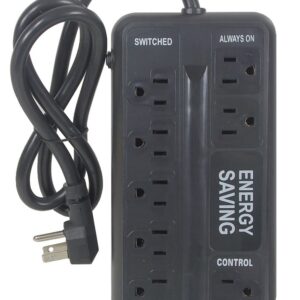 Barre électrique multiprise 8 prises de couleur noire
