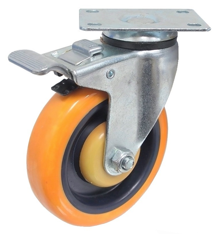 Roulette pivotante avec frein -  5'' (126 mm)