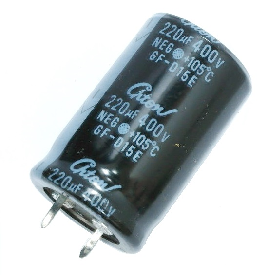 Condensateur polarisé  220 μF à 400 VDC