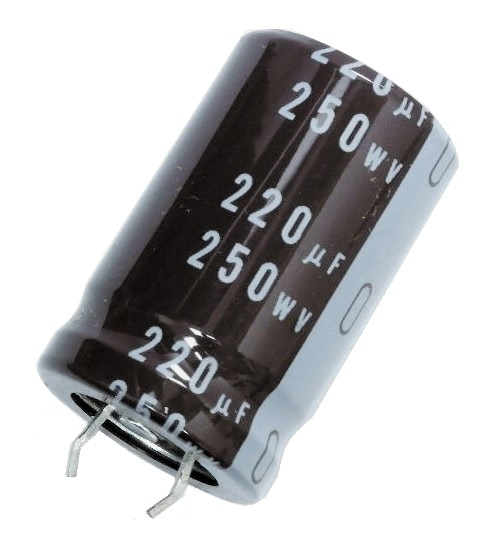 Condensateur polarisé 220 μF à 250 VDC 105°C