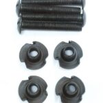 Paquet de 4 vis 6mm et 4 écrous dentelés 6mm