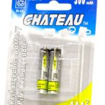 Pile rechargeable 1.2 volts AAA 300mAH de marque chateau paquet de 2.
