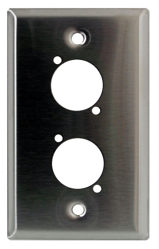 Plaque murale double en acier inoxydable XLR