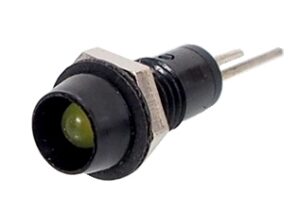 Del jaune 3 mm avec support en plastique noir