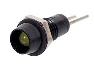 DEL jaune 3 mm avec support en plastique noir