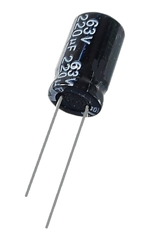 Condensateur radial polarisé 220 μF à 63 VDC