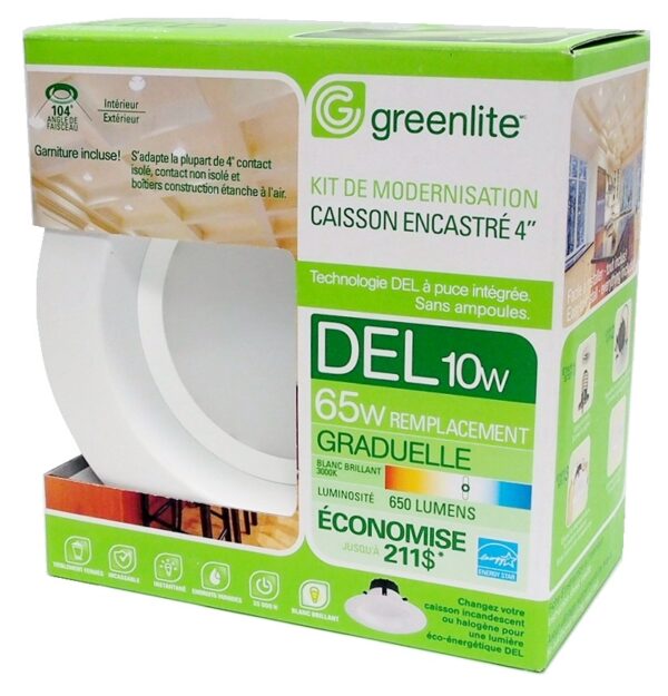 Caisson encastré au DEL de 4" graduelle 10w